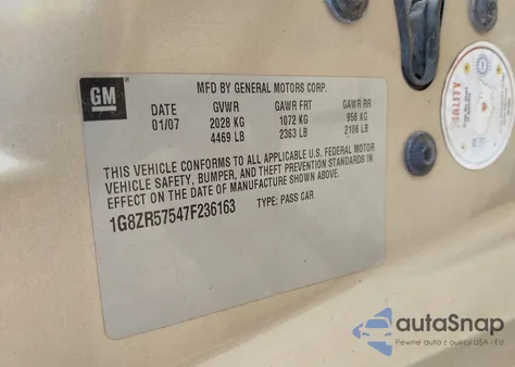 2007 Saturn Aura Green Line Hybrid from USA, damaged, VIN 1G8ZR57547F236163